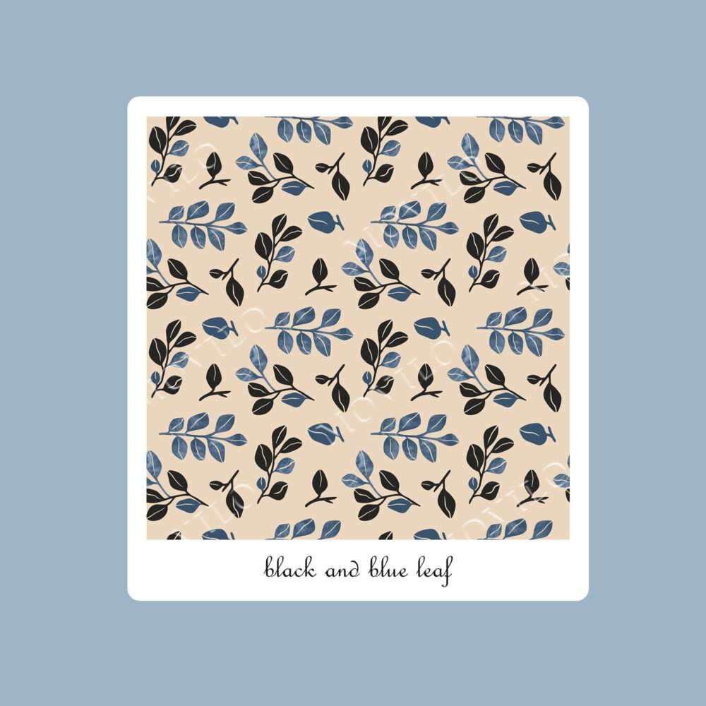 Black & Blue Leaf Pattern