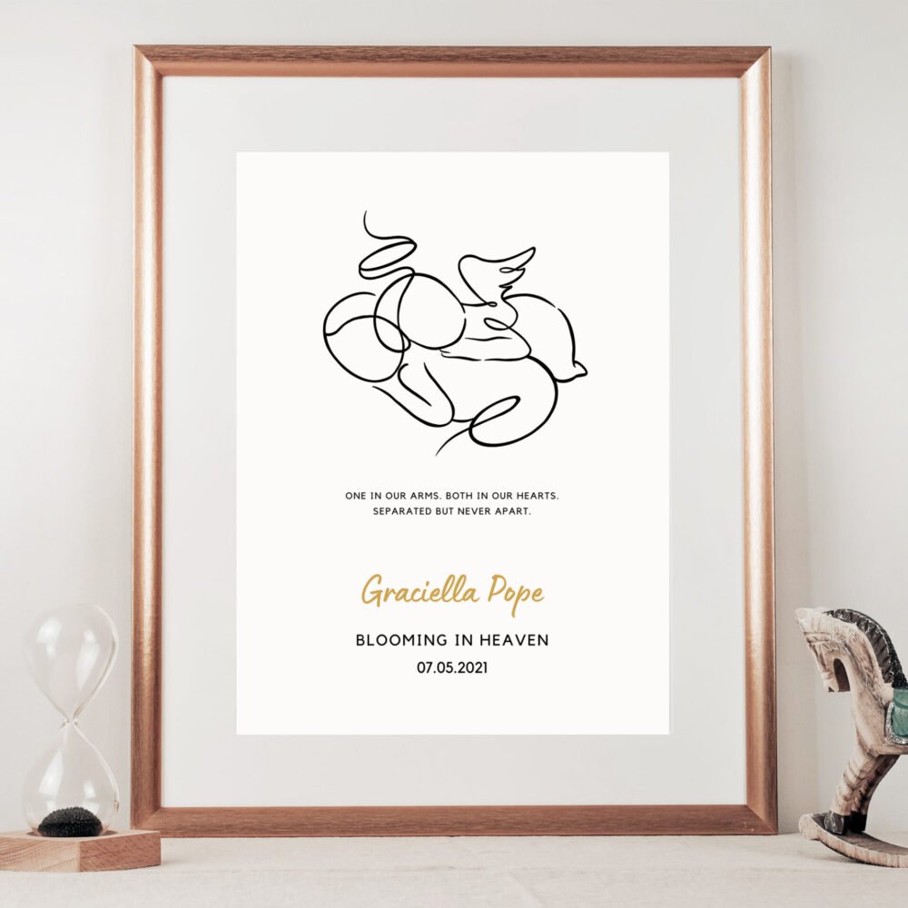 Twin Angel Baby Wall Art Template