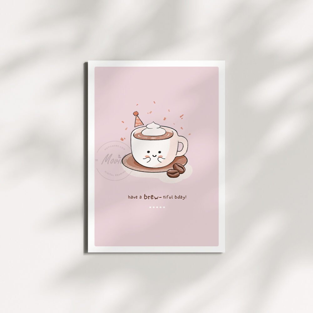 "Have a Brew-tiful Bday" Greeting Card Template